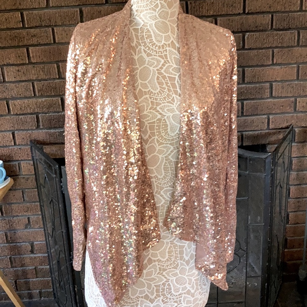 Sequin rose gold jacket, small. Brand- Double Zero